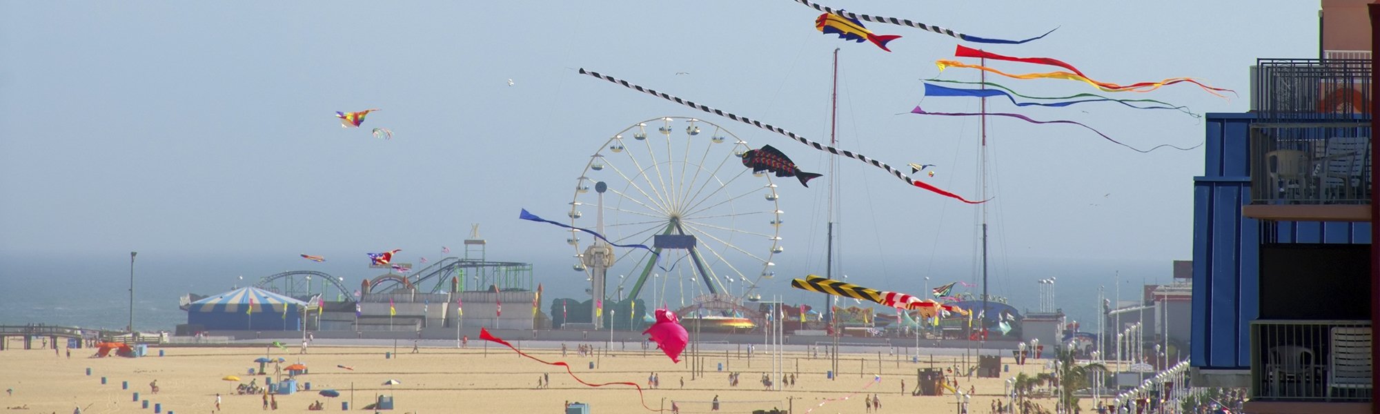 kites flying over ocean city md boardwalk 